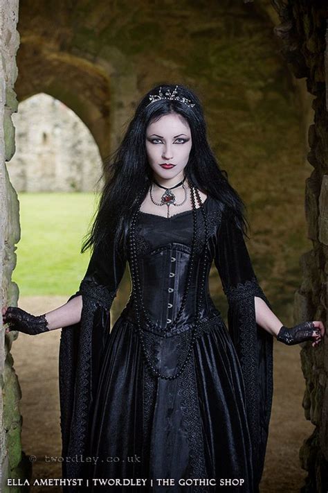 Philomena Black Velvet And Taffeta Gothic Medieval Dress Gothic Fashion