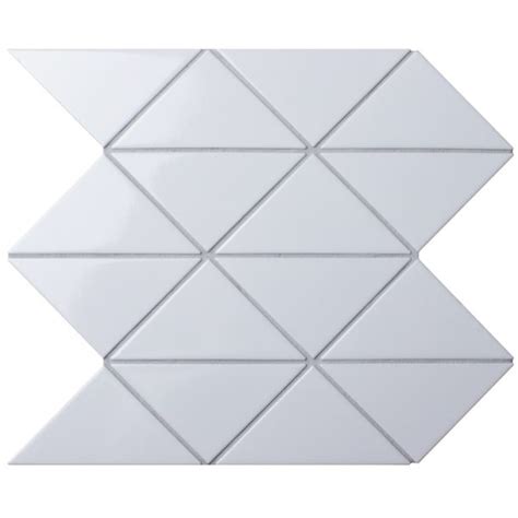 4 Zip Connection Glossy White Triangle Tile For Wall Decor Ant Tile