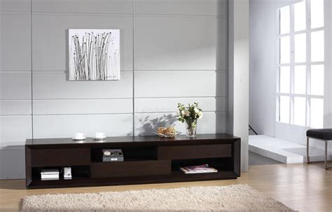 Contemporary Wenge Wood Finish Tv Stand With Unique Storage Spaces