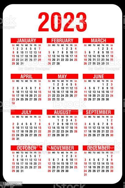 Ilustración De Calendario 2023 Anual La Semana Comienza El Domingo Y
