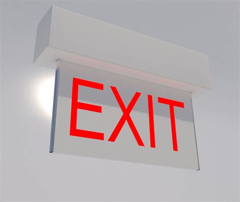 Exit Sign-001 3D Model MAX OBJ 3DS FBX DWG MTL | CGTrader.com