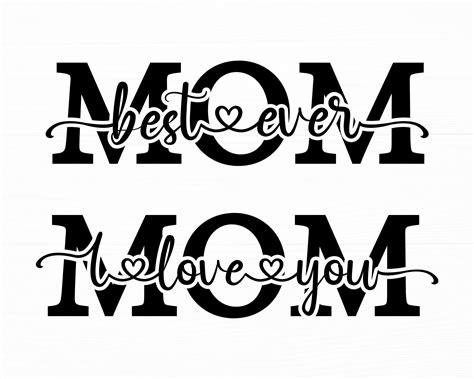 Two Black And White Letters That Sayi Love Yous Mom