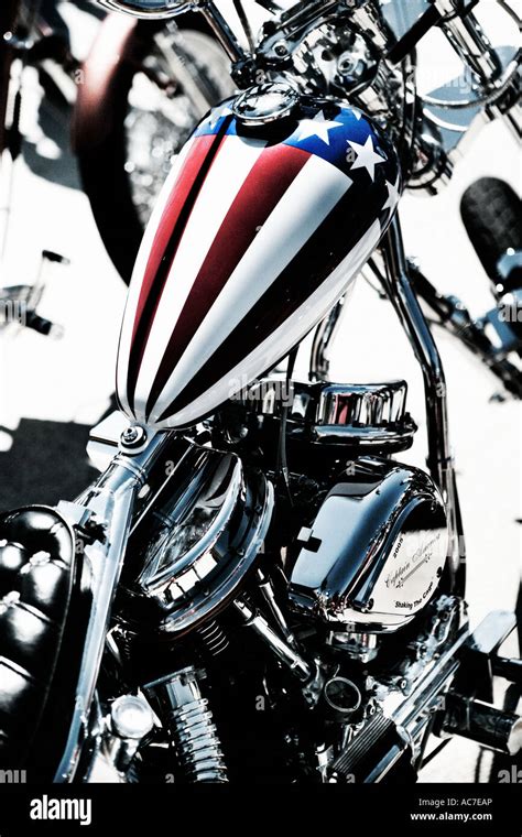 Easyrider Chopper Motorcycle Detail Stock Photo Alamy
