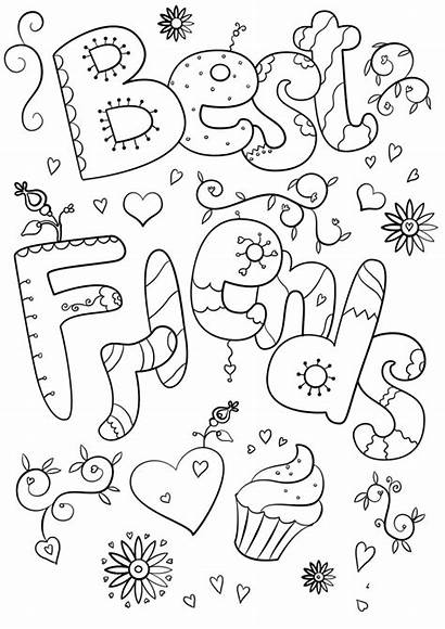 Coloring Pages Friend Freinds Printable Bff Valentine