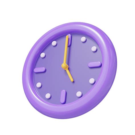 3d Alarm Clock Icon Purple Modern Watch At 1010 Floating Isolated On