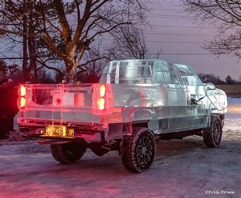 A Drivable Truck Made Of Ice Makes For One Cool Product Demo 20 Pics