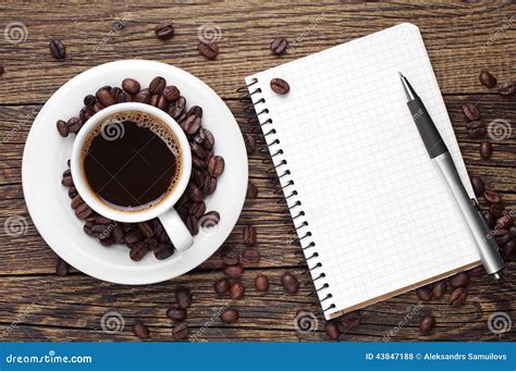 Coffee And Notepad Stock Photo Image Of Morning Food 43847188