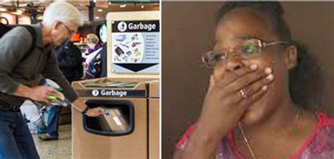woman sees crying man forced to throw package in airport trash what she digs out is