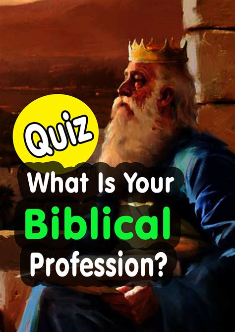 Quiz What Is Your Biblical Profession Elijah Notes