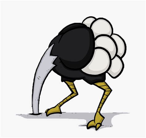 Ostrich With Head Buried In The Sand Cartoon Free Transparent