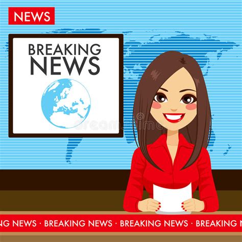 Young Woman Tv Newscaster Stock Vector Illustration Of Cartoon 70150368