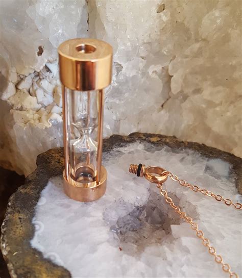 Rose Gold Hourglass Urn Necklace For Ashes Glass Hair Locket