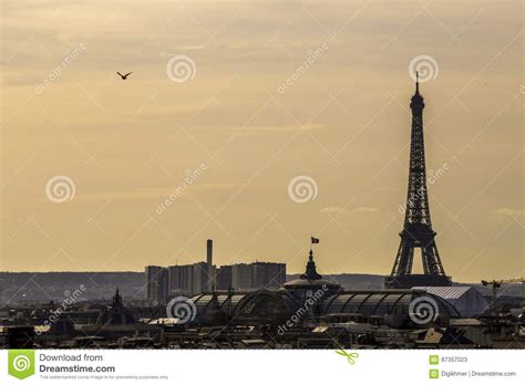 Sunset Over Paris Stock Image Image Of Palace Shine