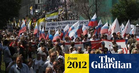 Russia Protests Tens Of Thousands Voice Opposition To Putin S Government Russia The Guardian