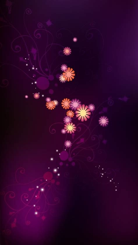 Abstract Purple Flowers Iphone 5s Wallpaper