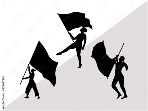 Color Guard Flags Svg Color Guard Svg Marching Band Silhouette Male