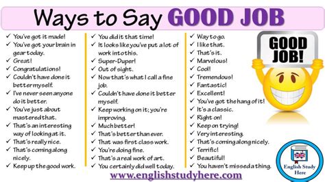 100 Ways To Say Good Job In English English Study Here