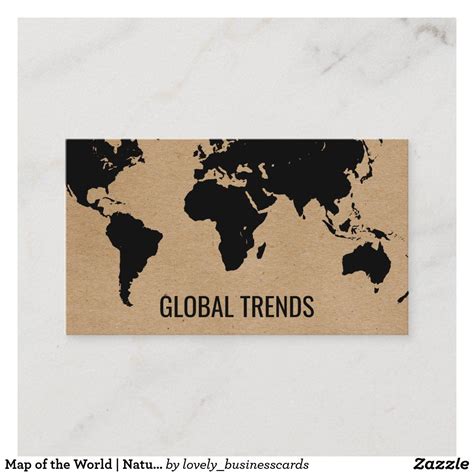 Map Of The World Natural Business Card Business Card