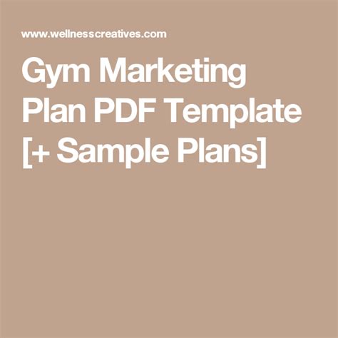 Gym Marketing Plan With Instructions Fitness Examples And Pdf Templates