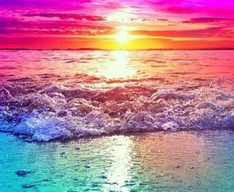 Colorful Beach Beautiful Sunrise Beautiful Nature Rainbow Sunset