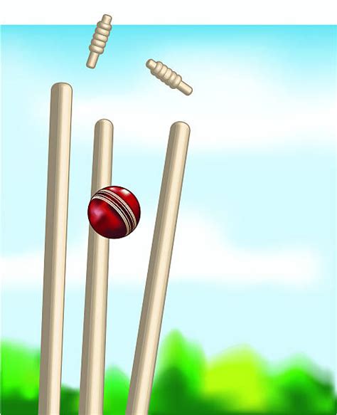 Best Background Of The Cricket Stumps Illustrations Royalty Free