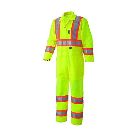 Pioneer V1070161u Hi Vis Traffic Safety Coverall Extra Small Yellow