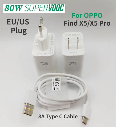 80w Oppo Find X5 Supervooc Fast Charger 8a Type C Cable For Oppo Find