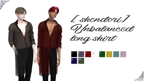 Shendori Unbalanced Long Shirt ᐛ Top ᐛ New Mesh ᐛ 10