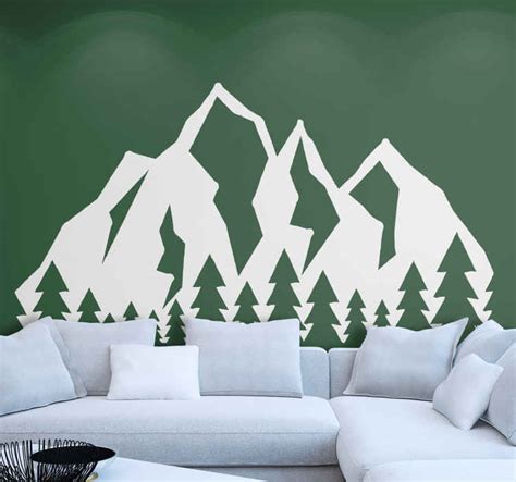sticker mural nature paysage de montagne tenstickers