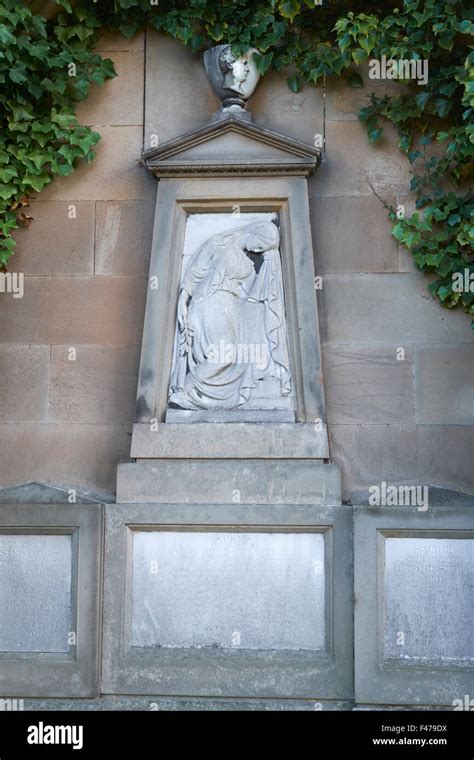 Mourning Angel Grave Stone Memorial 1831 Inveresk Scotland Stock