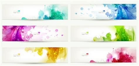 Free Set Of Clean Banner Templates With Colorful Leaf Backgrounds