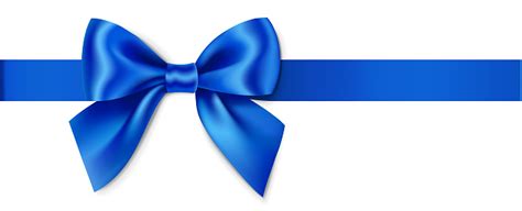 Decorative Blue Bow With Horizontal Ribbon Isolated On White Background