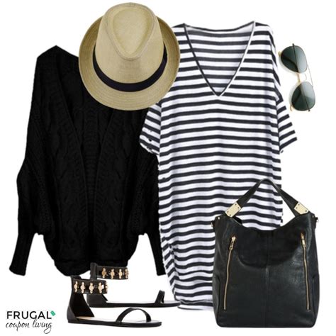 Frugal Fashion Friday Black And White Striped Dress Outfit