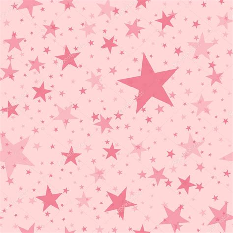 Pink Stars Seamless Pattern On Light Pink Background Pleasant Endless