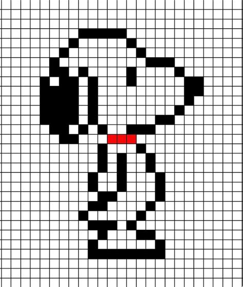 Snoopy Pixel Art Pixel Art Pattern Easy Pixel Art Pixel Art