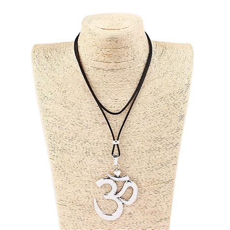 1pcs Antique Silver Abstract Metal Om Aum Symbol Yoga Buddhist Charm