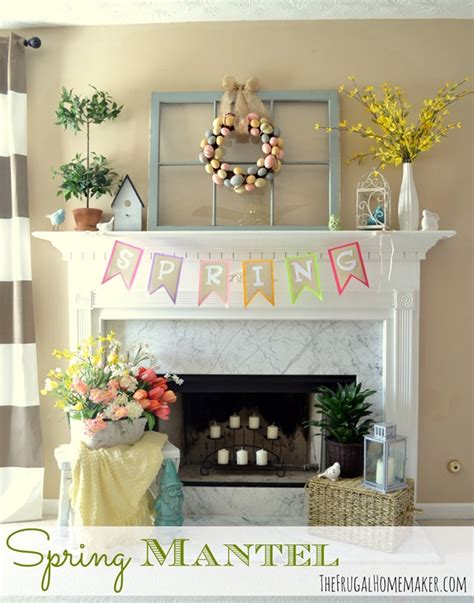 View in gallery munch ado nothing spring easter mantel decor. Yellow and blue Spring/Easter mantel