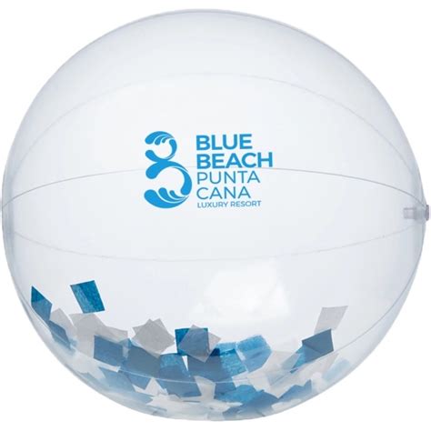 Confetti Custom Beach Ball Bluewhite 16in Epromos