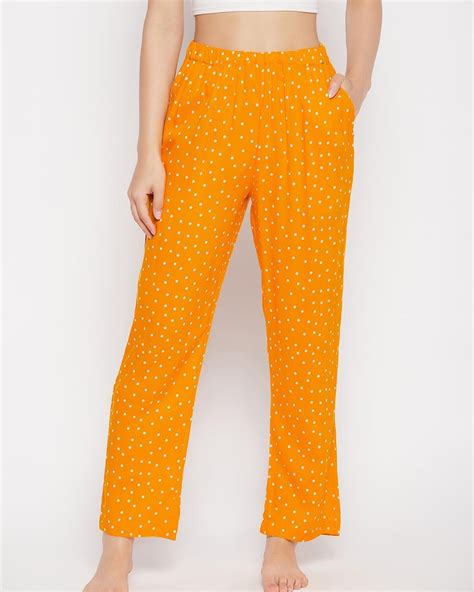Buy Clovia Women S Yellow Polka Printed Pyjamas Online In India At Bewakoof