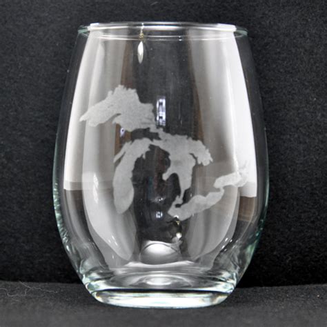 Michigan Stemless Glass Personalize Made In Michigan