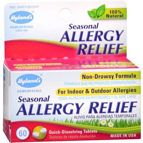 2 Pack Hylands Seasonal Allergy Relief Tablets 60 Tablets Walmart