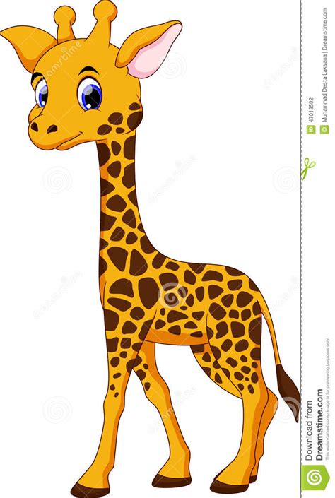 Cute Giraffe Cartoon Stock Illustration Image 47013502
