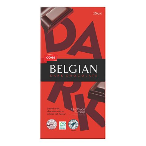 Coles Belgian Chocolate Bar Dark Ntuc Fairprice