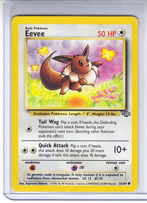 When you attach a basic energy card from your hand to this pokémon during your turn, you may search your deck for a card that evolves from. Pokemon Eevee Card # 51/64 Jungle Set | eBay