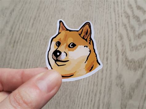 Doge Shiba Inu Sticker Doge Coin Sticker Dogecoin Stickers Etsy