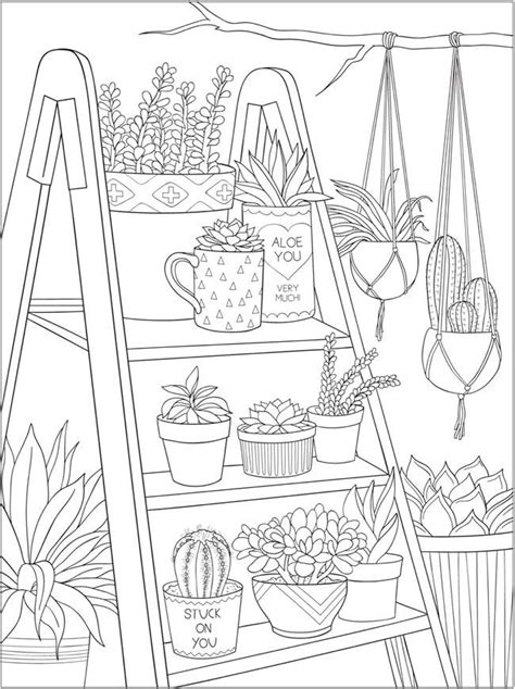 More than 600 free online coloring pages for kids: Welcome to Dover Publications - CH Stunning Succulents # ...