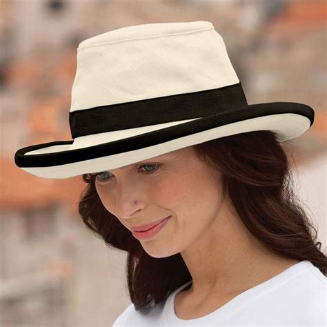 Tilley Womens Th8 Packable Sun Hat Natural Black Packable Sun Hat Sun Hats Hemp Hat