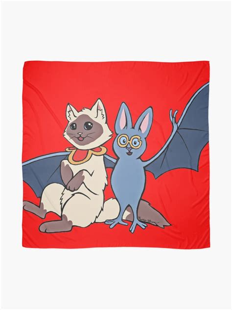 Cat And Bat Scarf For Sale By Scribbowls Redbubble