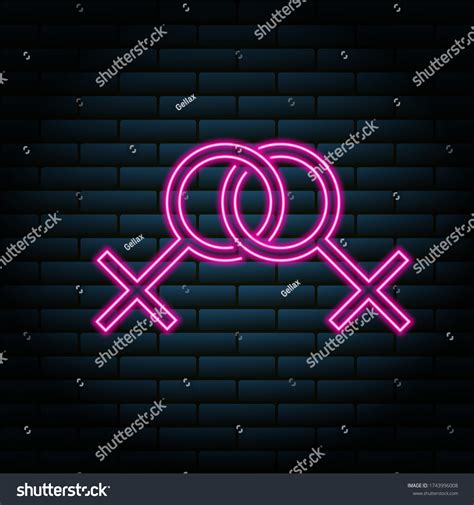 Neon Lgbt Gender Female Lesbian Symbols Stock Vector Royalty Free Shutterstock