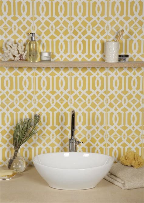 Yellow wall tiles image by Beautiful Bathrooms ideas on Rings drawing